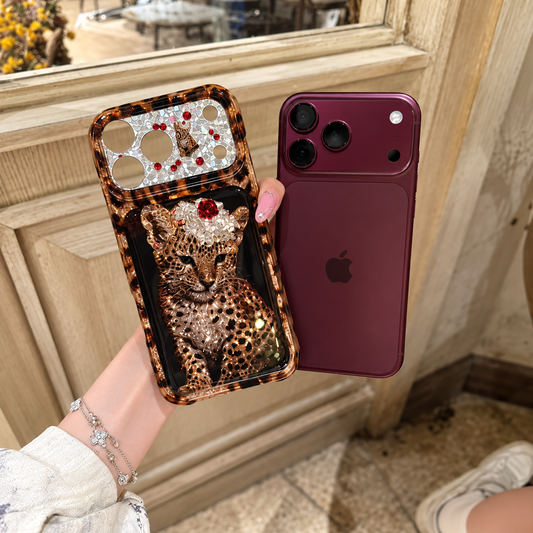 Glam Leopard Crystal iPhone Case