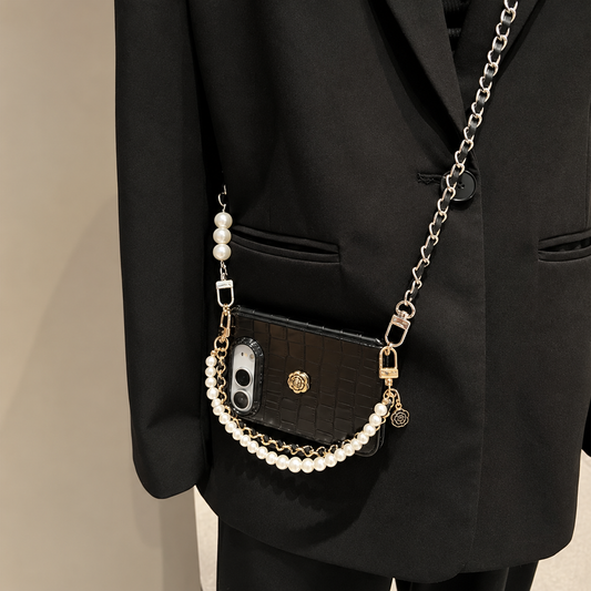 Camellia Pearl Chain iPhone Case