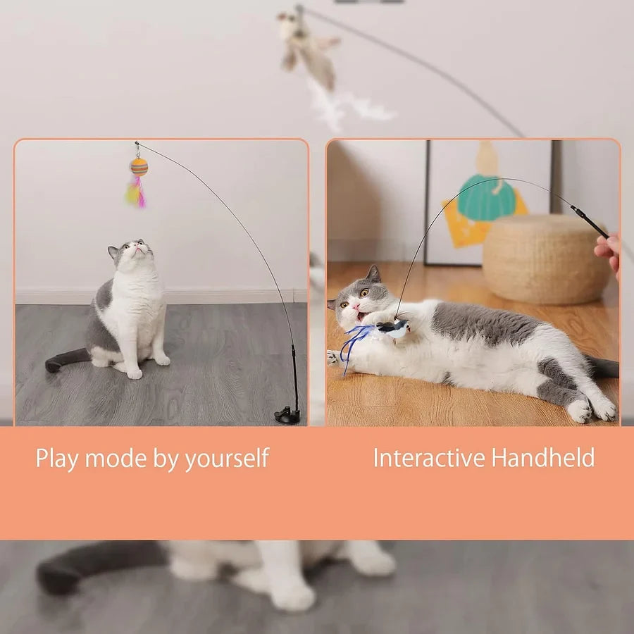 Suction cup cat teasing stick