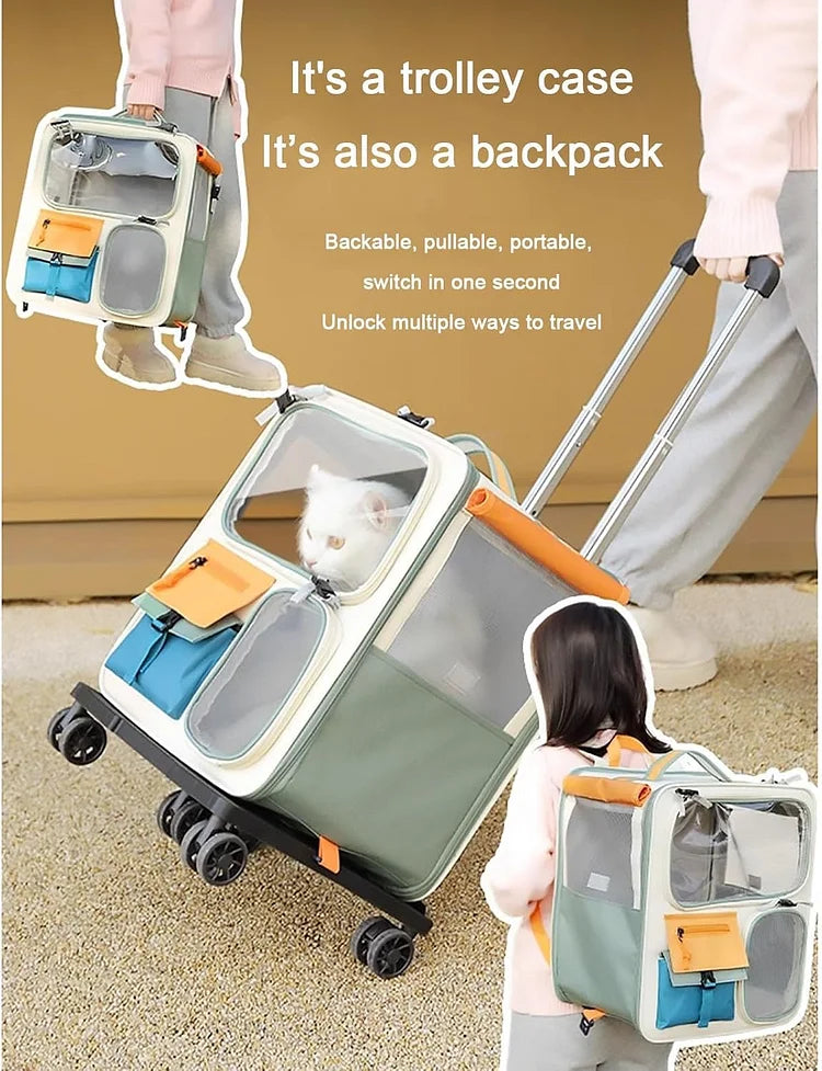 Cat dog trolley large suitcase bag