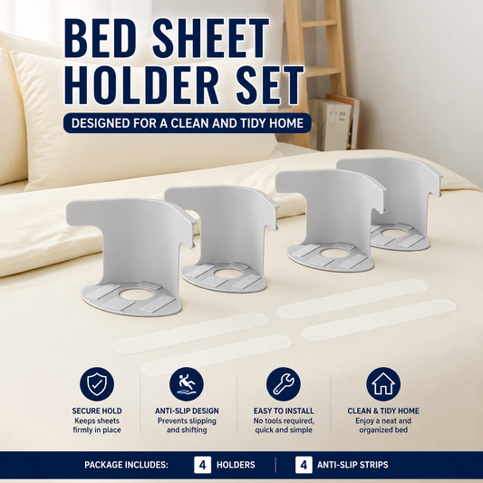 Invisible Needle-Free Bed Sheet Fasteners – Simple, Detachable Anti-Slip Sheet & Mattress Protector Clips