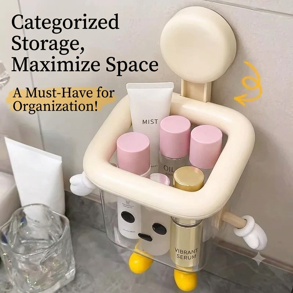 Wall-Mounted Facial Tissue Storage Box for Bathroom Vanity