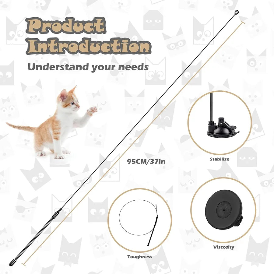 Suction cup cat teasing stick