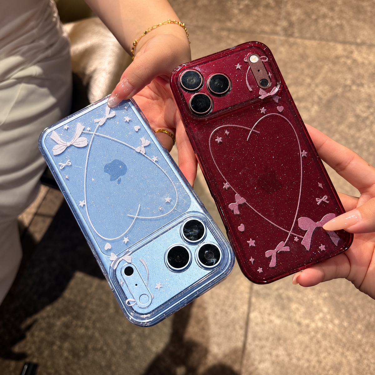 Heart Bow Sparkle Transparent IPhone Case