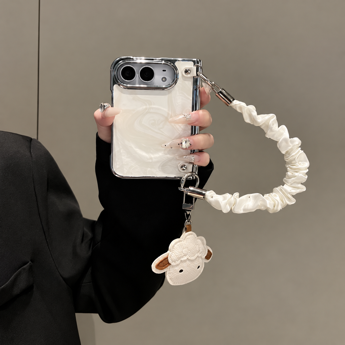 Pearl Lamb Crossbody Phone Case
