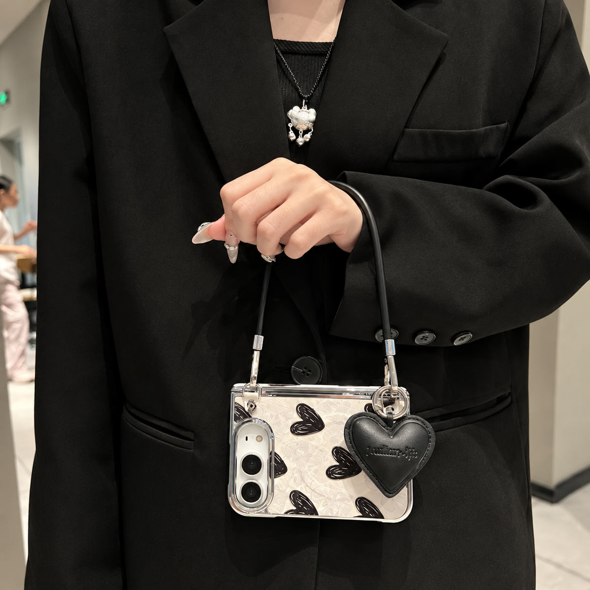 Heart Charm Crossbody iPhone Case