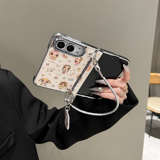 Doll Charm Glitter Crossbody iPhone Case