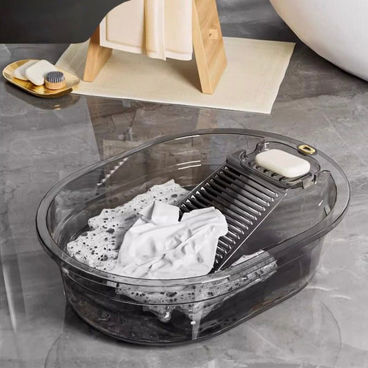 Laundry Basin with Built-In Washboard
