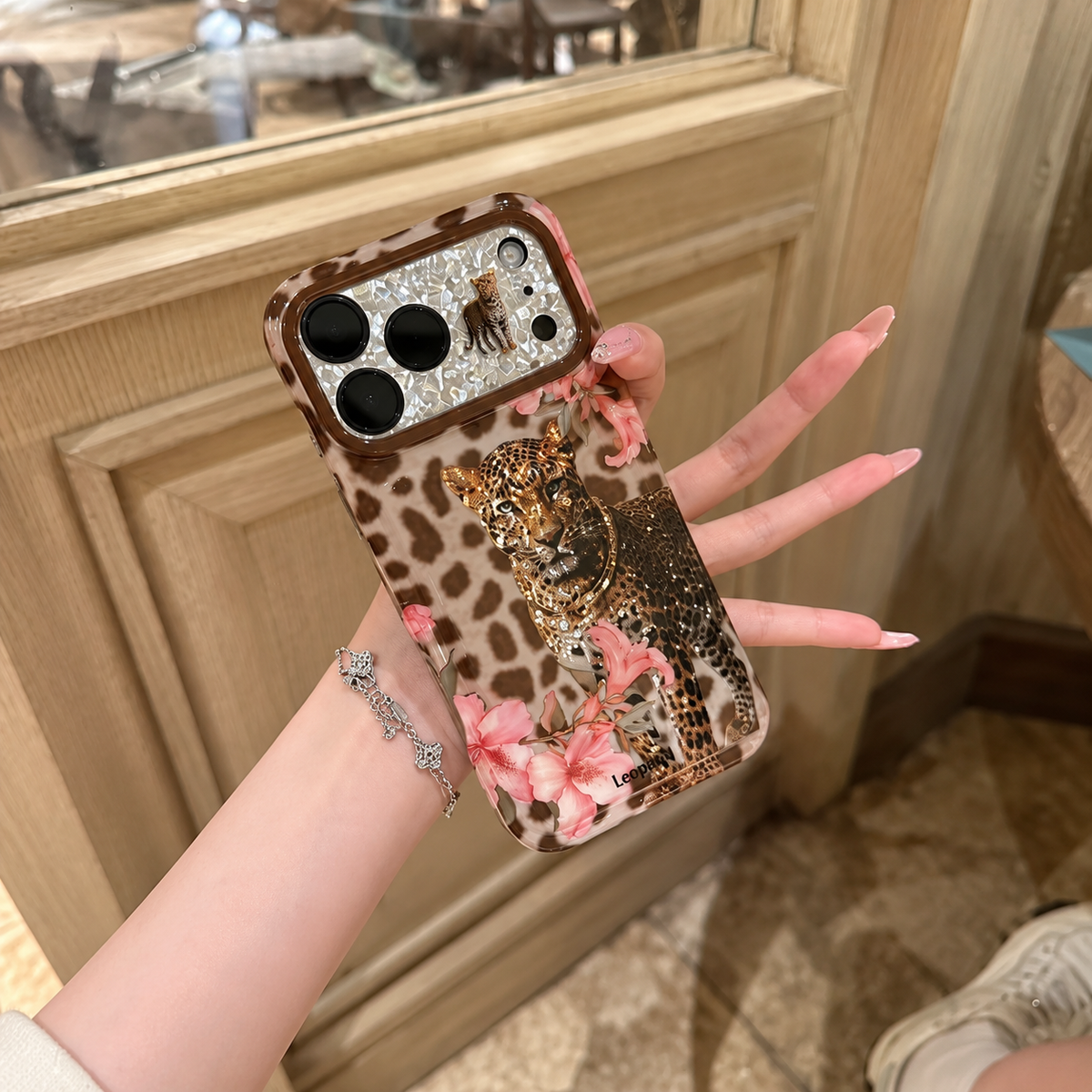 Glam Leopard Crystal iPhone Case