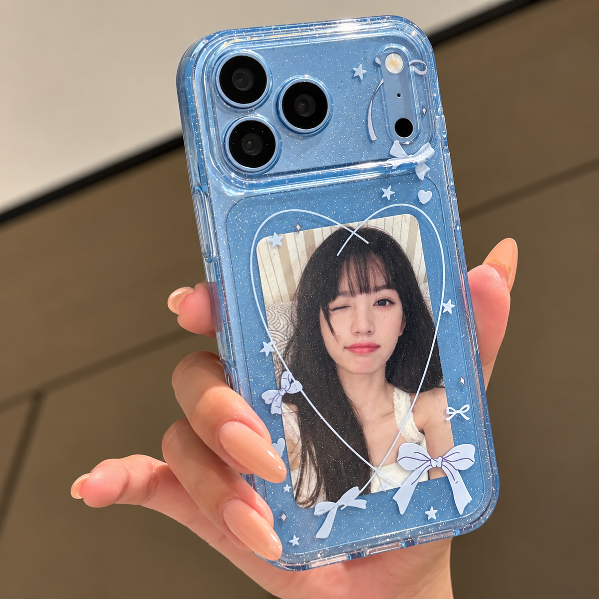 Heart Bow Sparkle Transparent IPhone Case