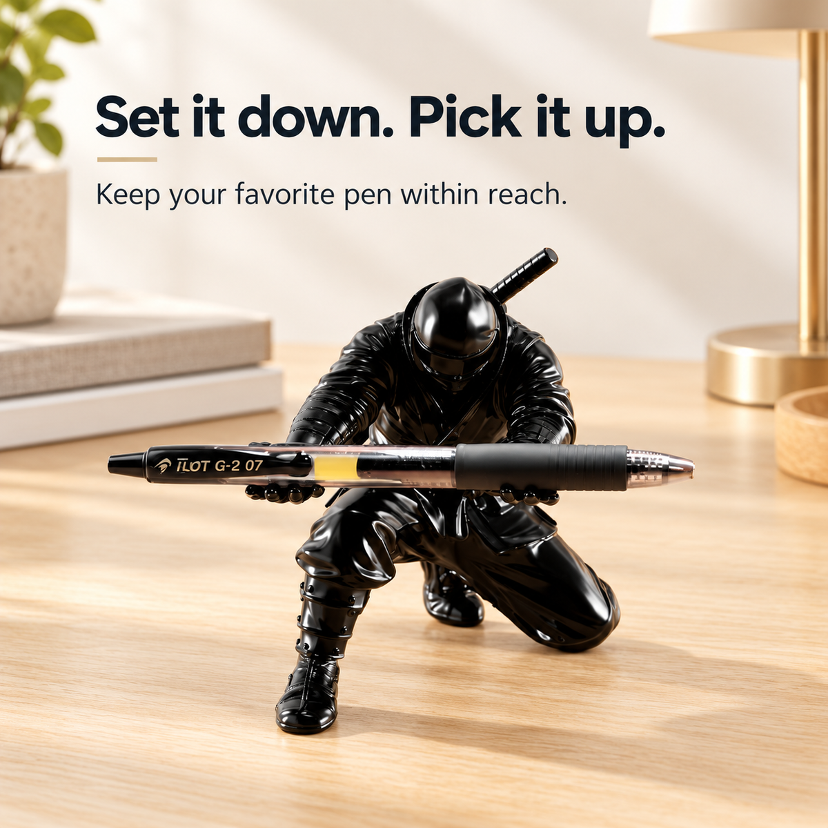 Ninja Pen Holder — Decorative Desk Stand