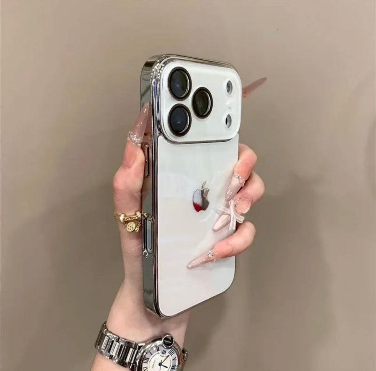 Premium INS Electroplated Glass Case with Camera Guard