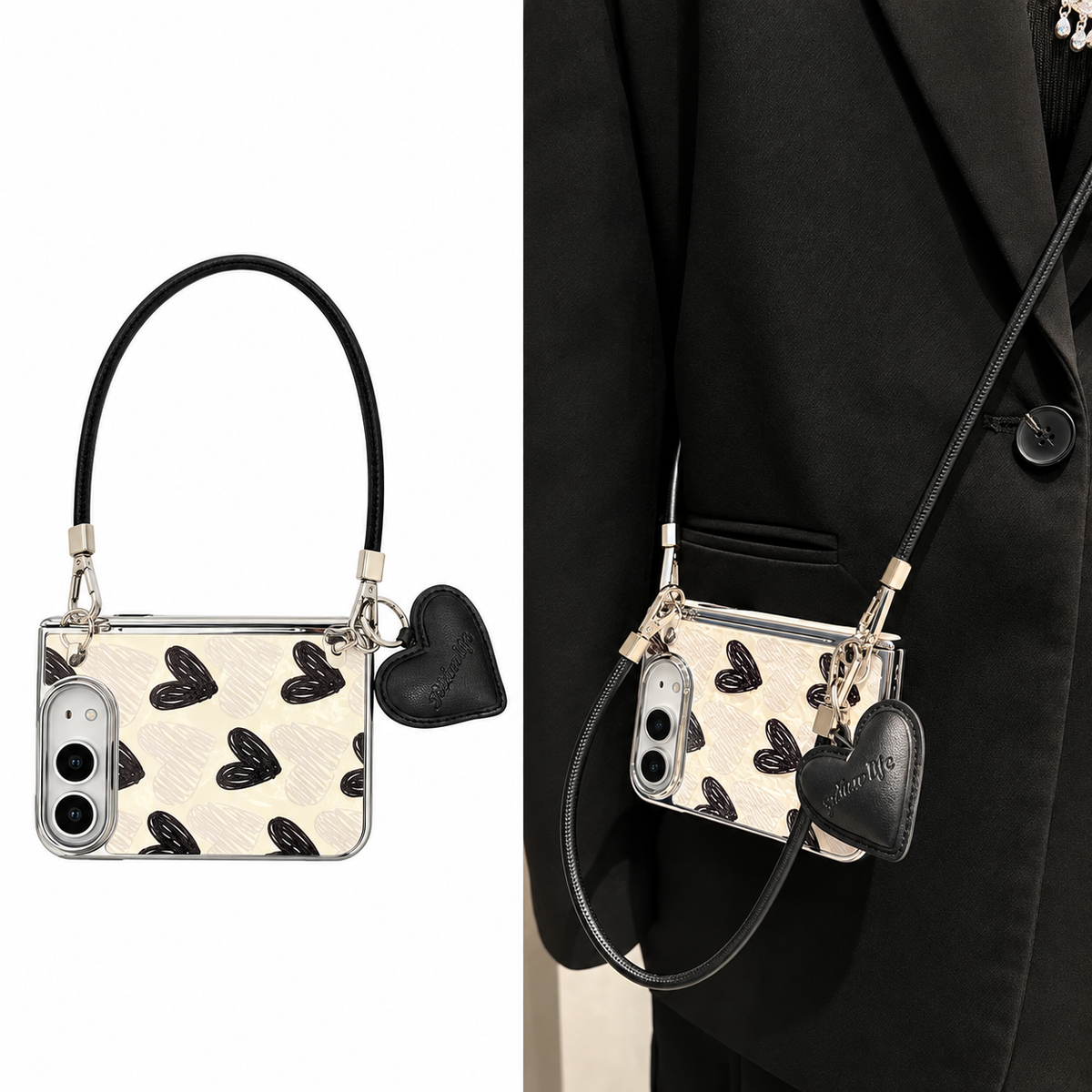 Heart Charm Crossbody iPhone Case