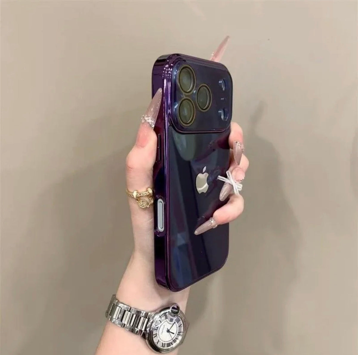 Premium INS Electroplated Glass Case with Camera Guard