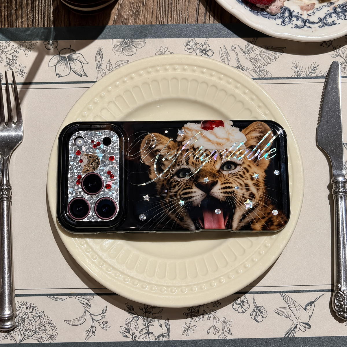 Glam Leopard Crystal iPhone Case