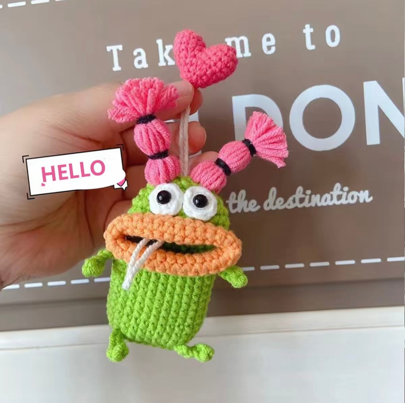 Knitted car key cover