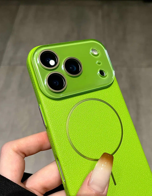 MagSafe Crystal Litchi Grein Case