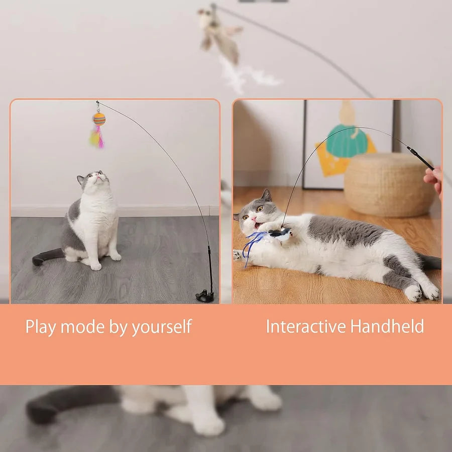 Suction cup cat teasing stick