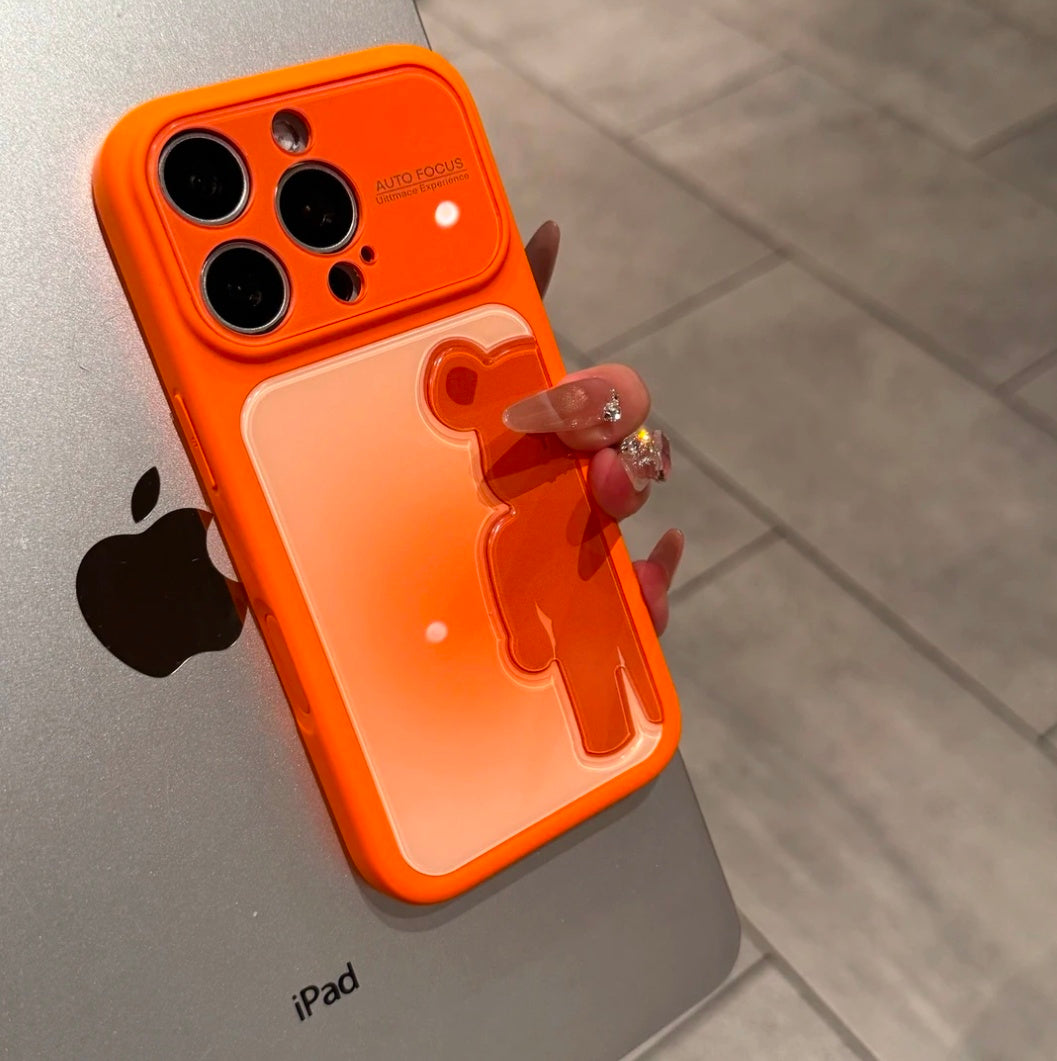 Premium Gradient 3D Bear iPhone Case – Stylish Protective Cover for iPhone 17 Pro Max, 16, 15 & 14