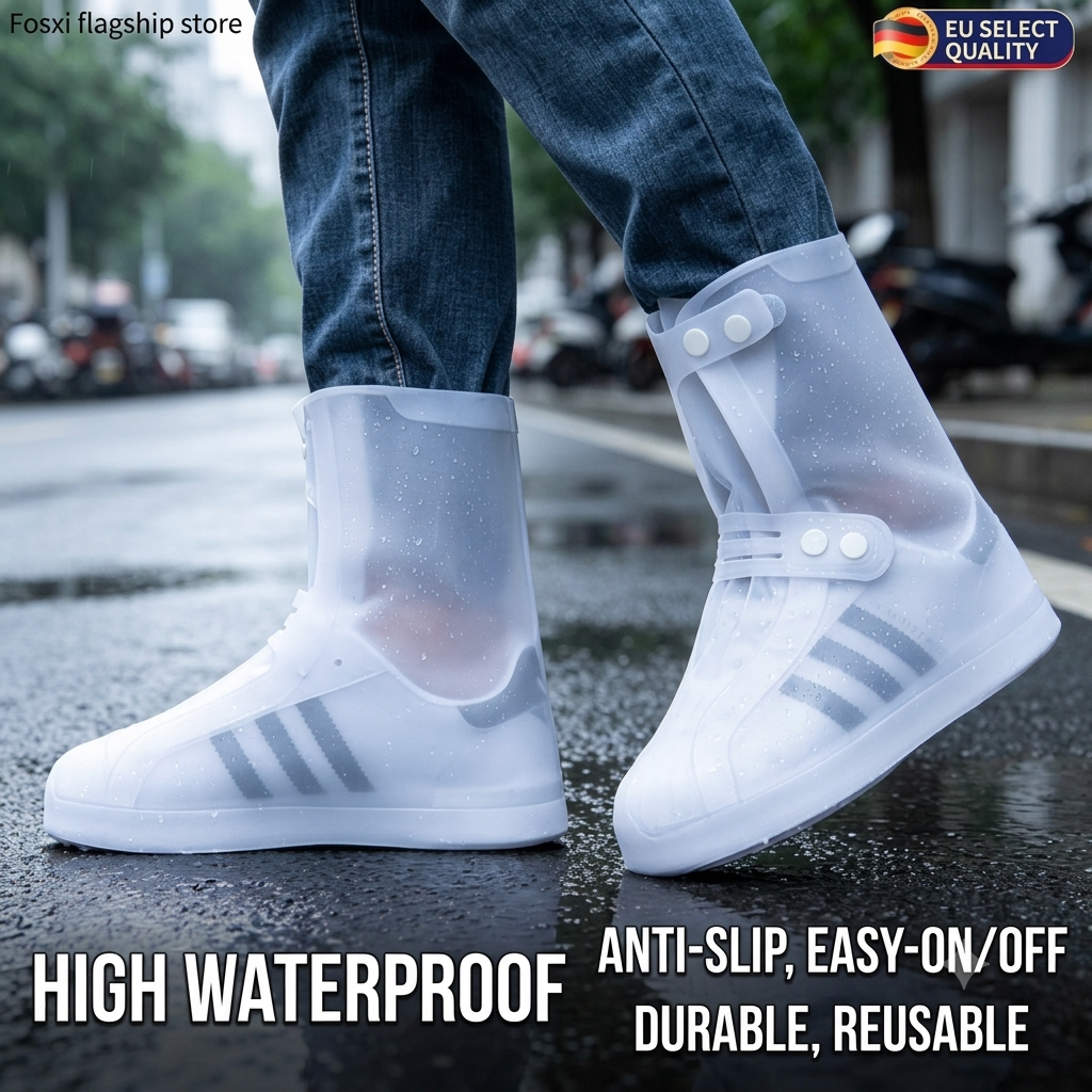 Adjustable Waterproof Rain Shoe Covers – Non-Slip, Thickened & Durable Overshoe Covers for Boys and Girls
