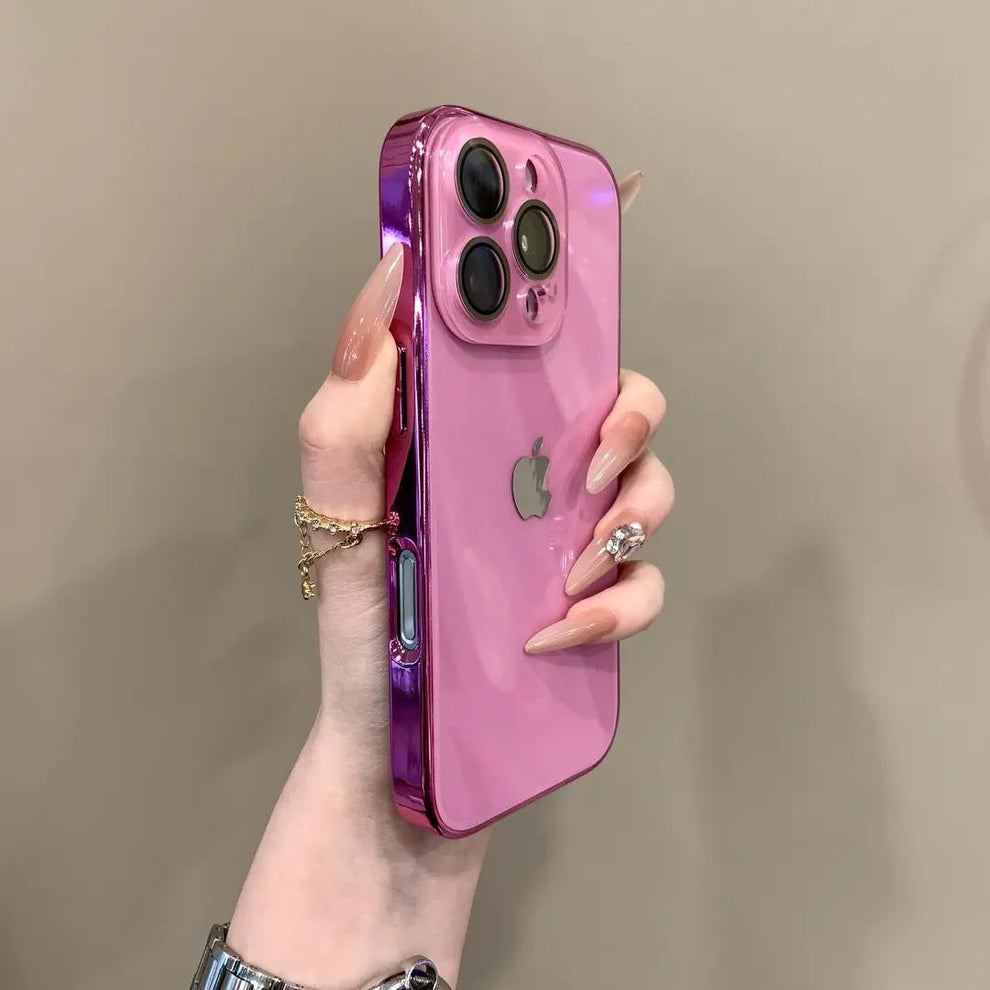 Premium INS Electroplated Glass Case with Camera Guard