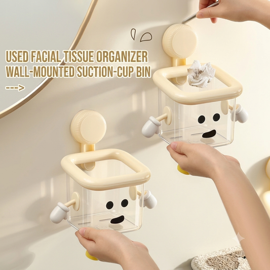 Wall-Mounted Facial Tissue Storage Box for Bathroom Vanity