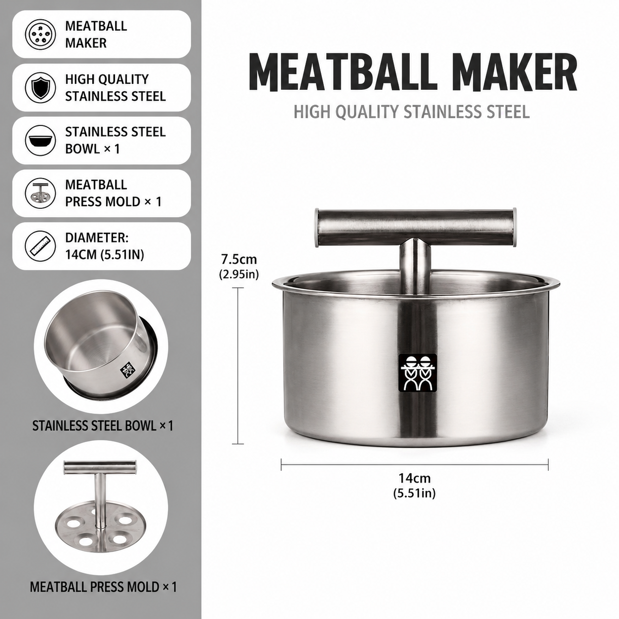 Meatball Maker – Easy Meatball Press for Making Perfect Meatballs, Fried Meatballs, Carrot Balls, Shrimp Paste Balls & Fish Balls. Perfect for Quick and Consistent Homemade Meatball Preparation.