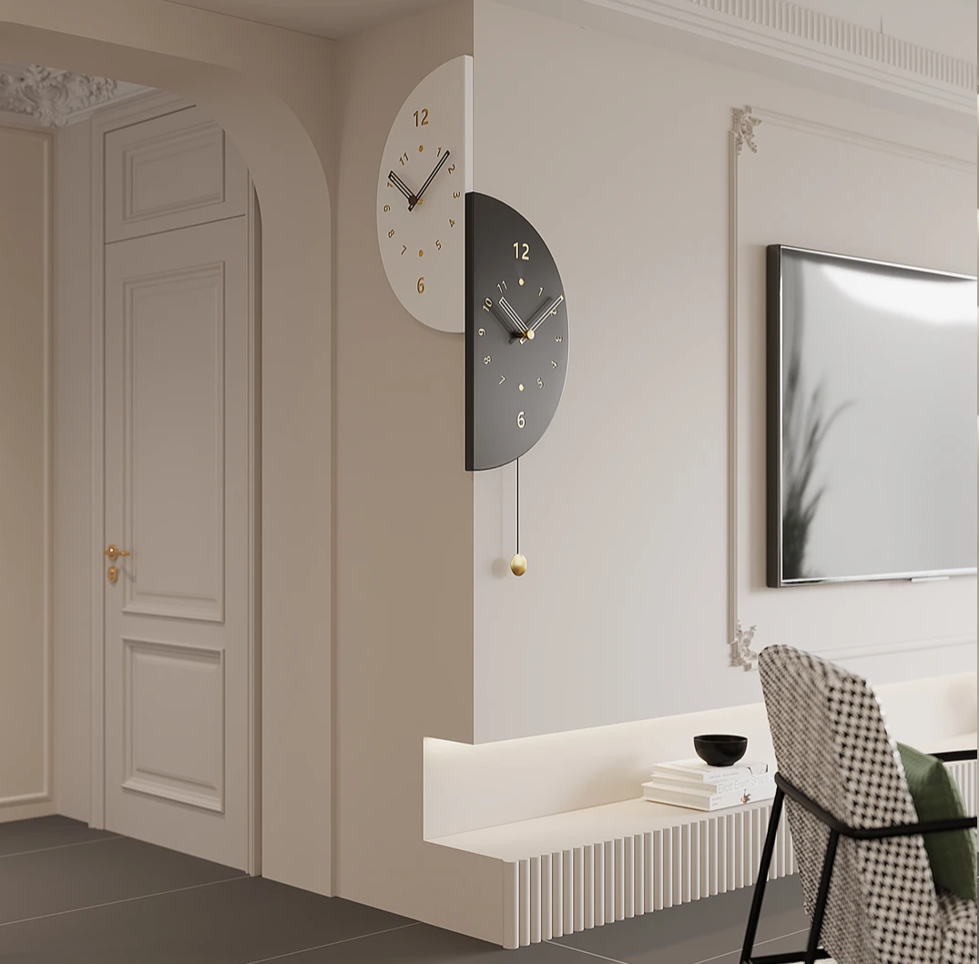 2026 Light Luxury Smart Voice-Control Modern Silent Double-Sided Corner Wall Clock for Living Room (Trendy Home Decor)