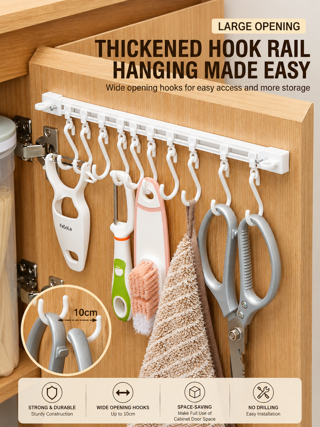 Sliding Cabinet Door Storage Hooks