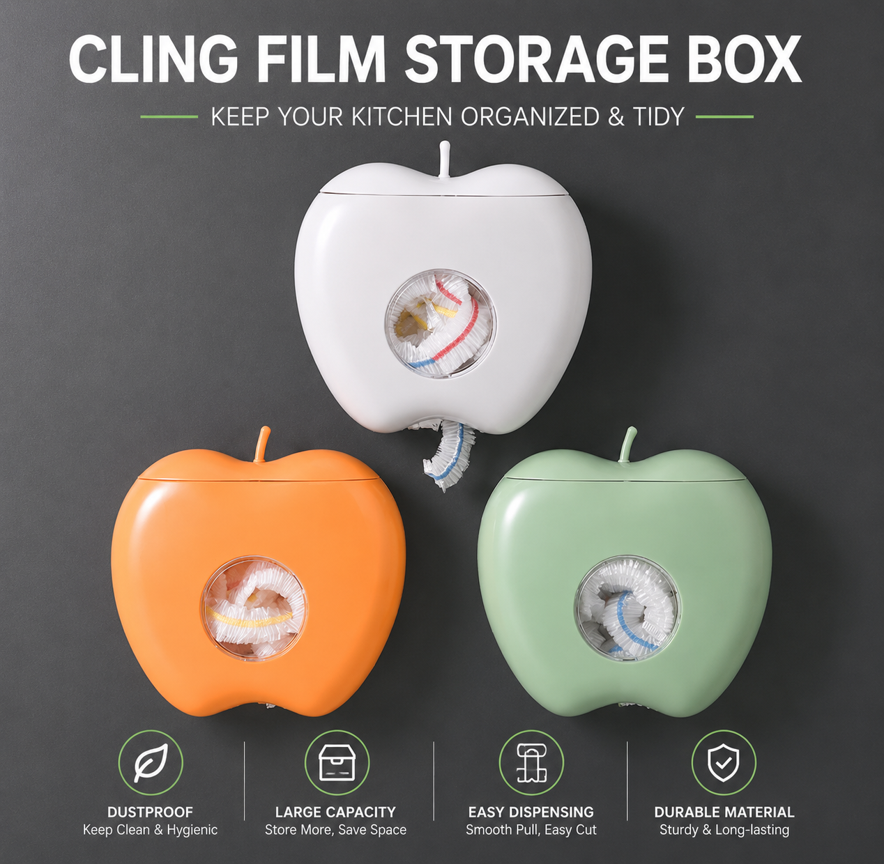 Wall-Mounted Cling Film & Bag Dispenser