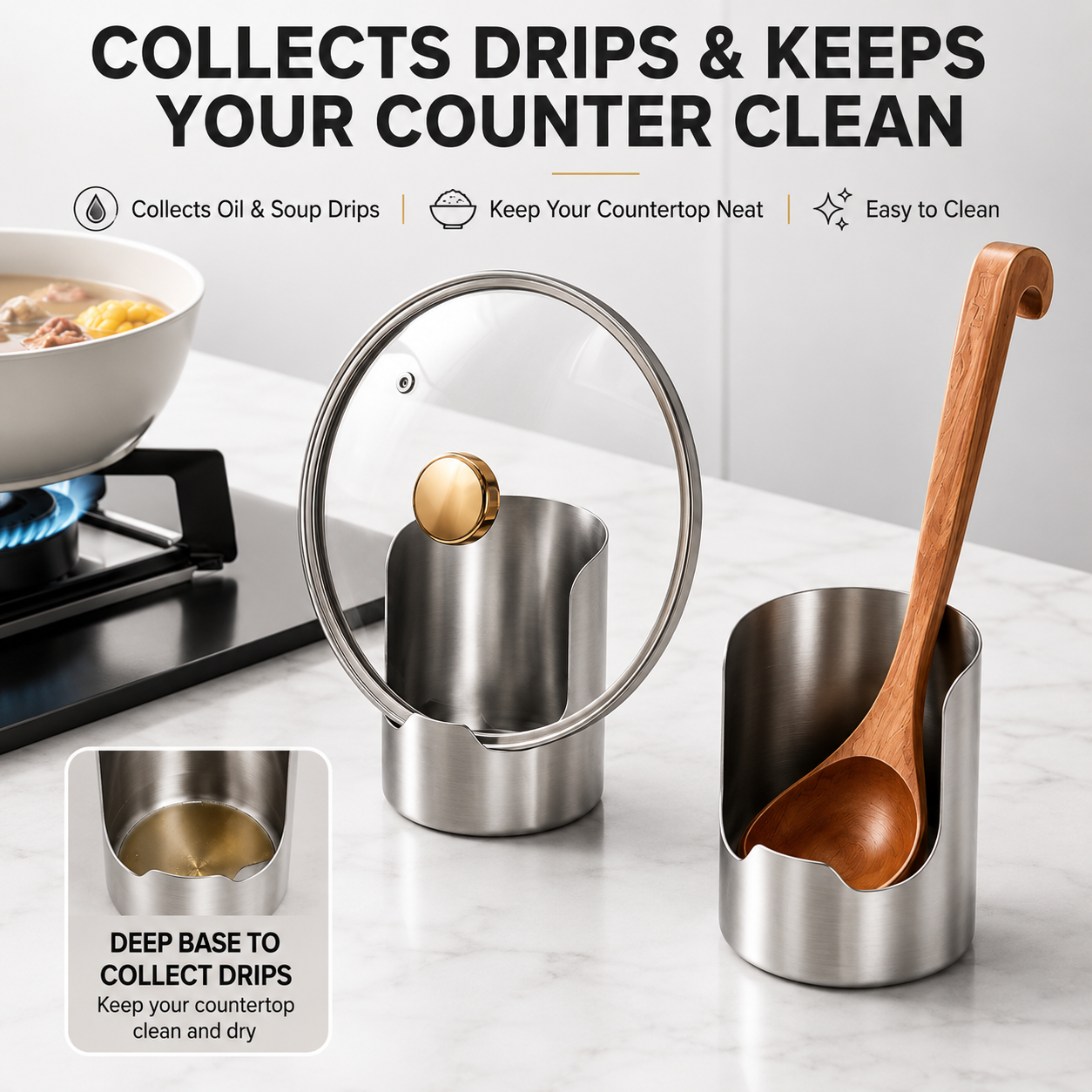 Kitchen Lid & Cutting Board Holder – Spoon Rest Organizer