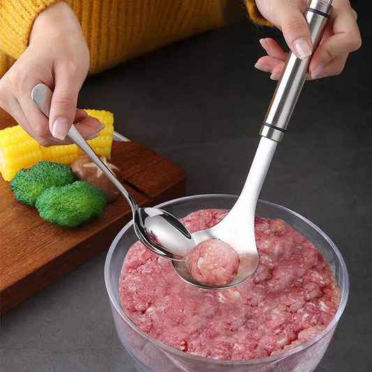 Stainless Steel Meatball Maker — Meatball Scoop & Ball Shaper for Fried Meatballs, Fish Balls and Hot Pot