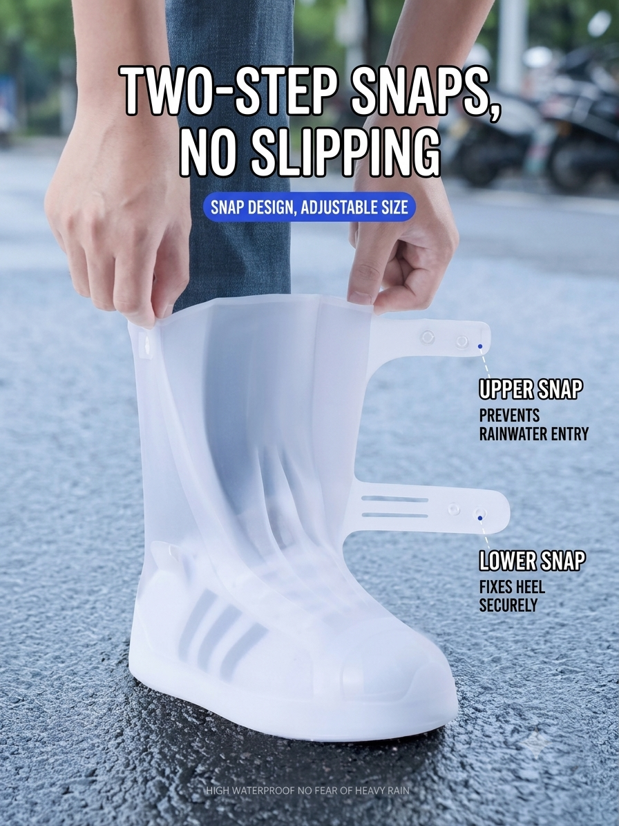 Adjustable Waterproof Rain Shoe Covers – Non-Slip, Thickened & Durable Overshoe Covers for Boys and Girls