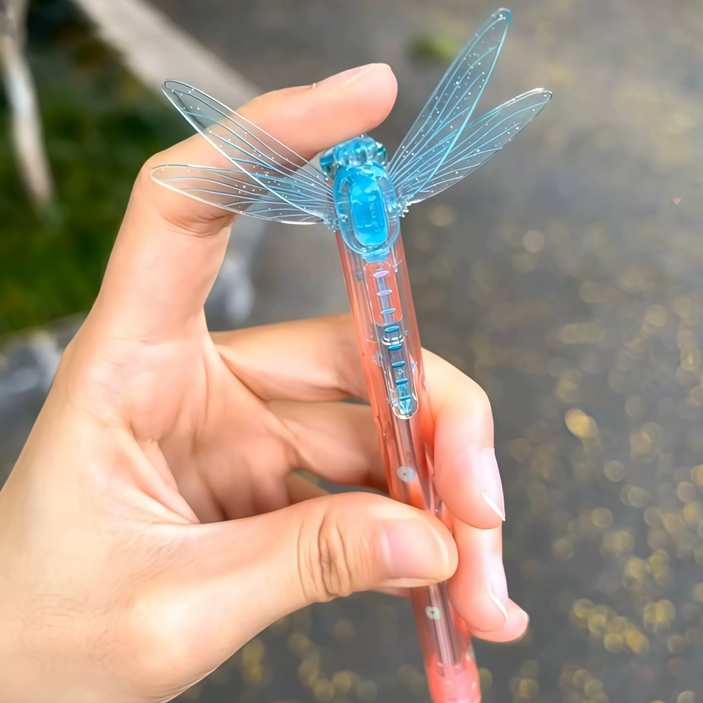 Dragonfly Wing Press Pen – Cute Retractable Gel Pen for Students & Everyday Writing
