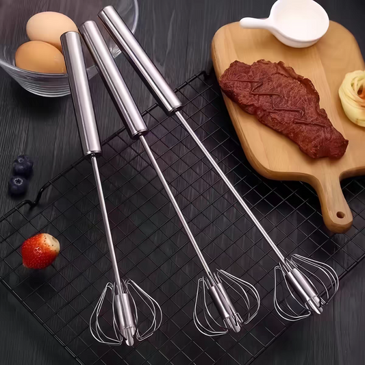 Stainless Steel Semi-Automatic Egg Whisk