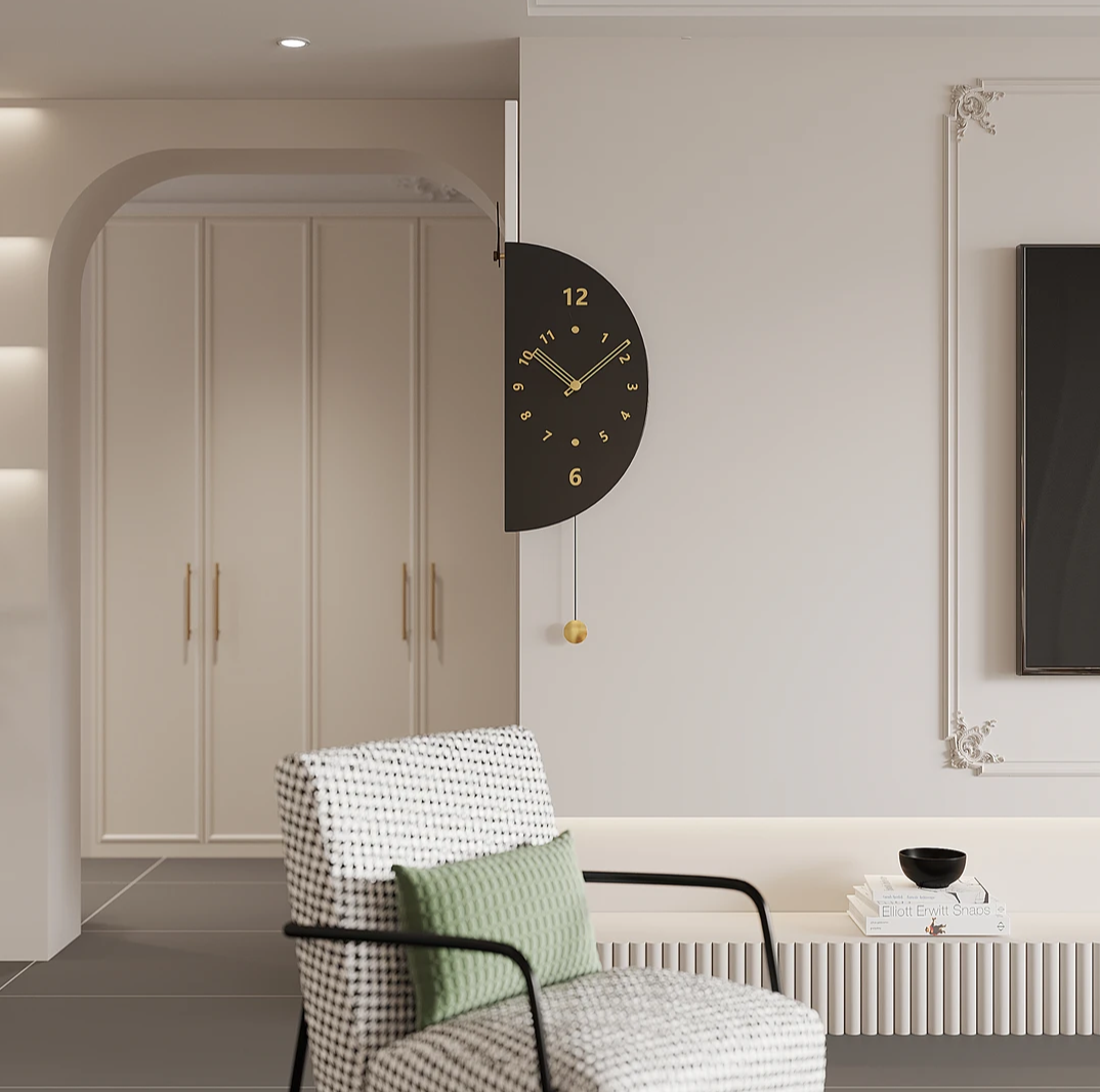 2026 Light Luxury Smart Voice-Control Modern Silent Double-Sided Corner Wall Clock for Living Room (Trendy Home Decor)