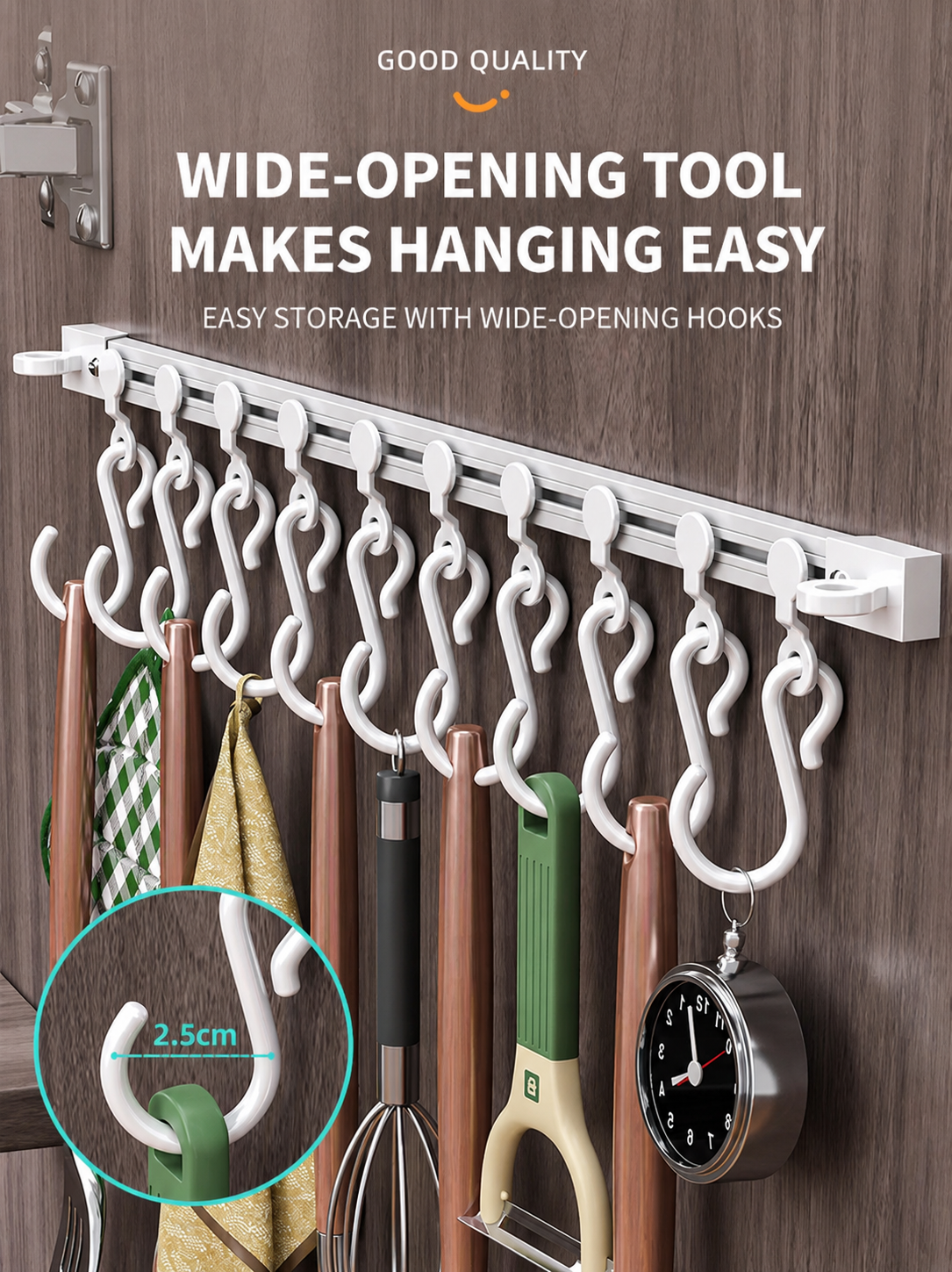 Sliding Cabinet Door Storage Hooks
