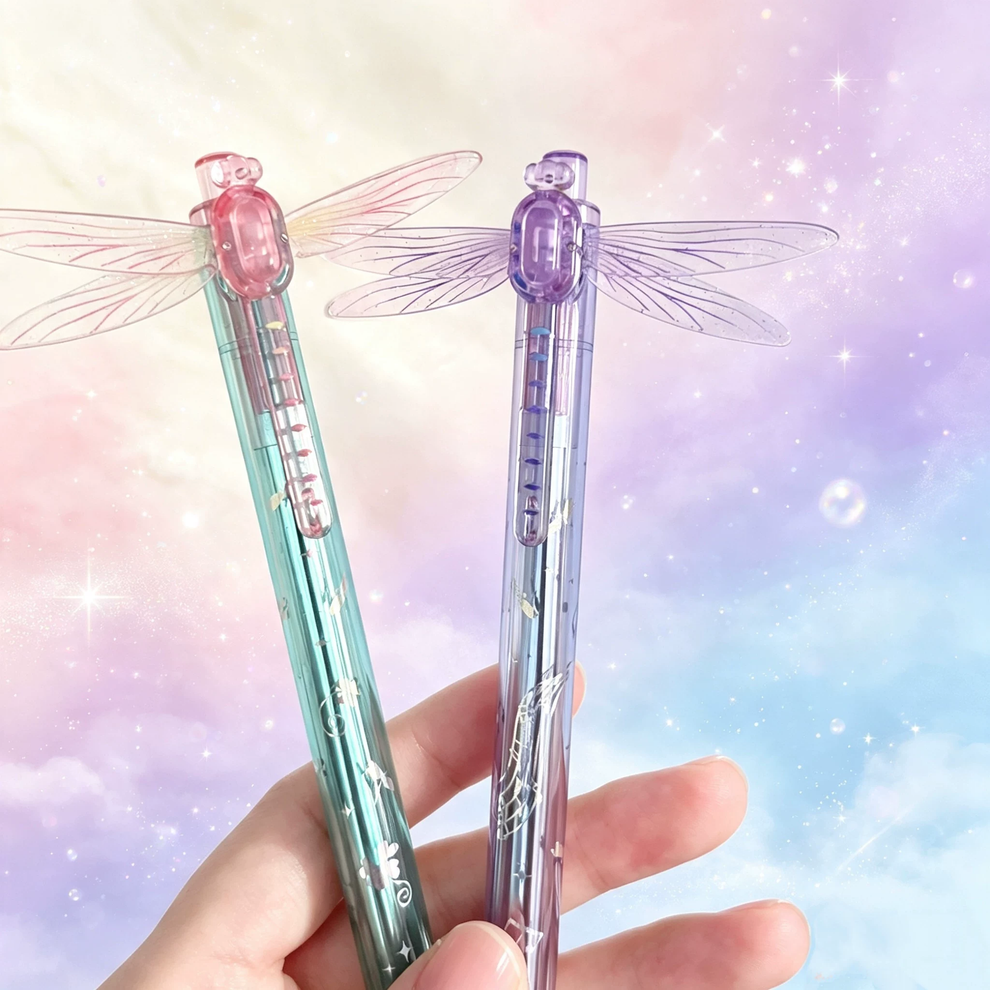Dragonfly Wing Press Pen – Cute Retractable Gel Pen for Students & Everyday Writing