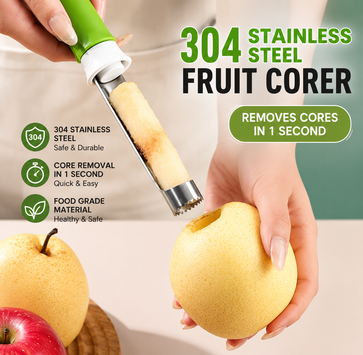 2-in-1 Stainless Steel Fruit & Vegetable Corer & Peeler