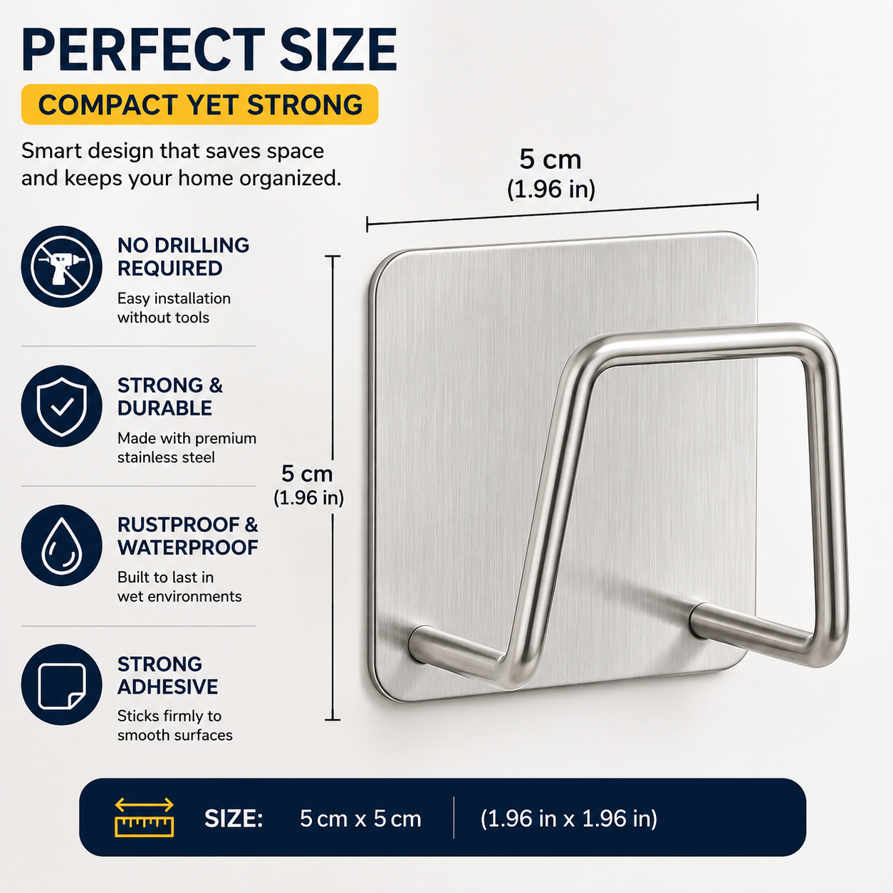Multi-Functional Sink Storage Rack – Sponge, Dishcloth, Scrubber & Pot Lid Holder, No-Drill Adhesive Organizer