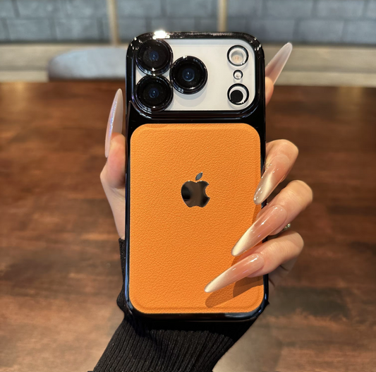 Electroplated Patchwork Leather Texture Phone Case