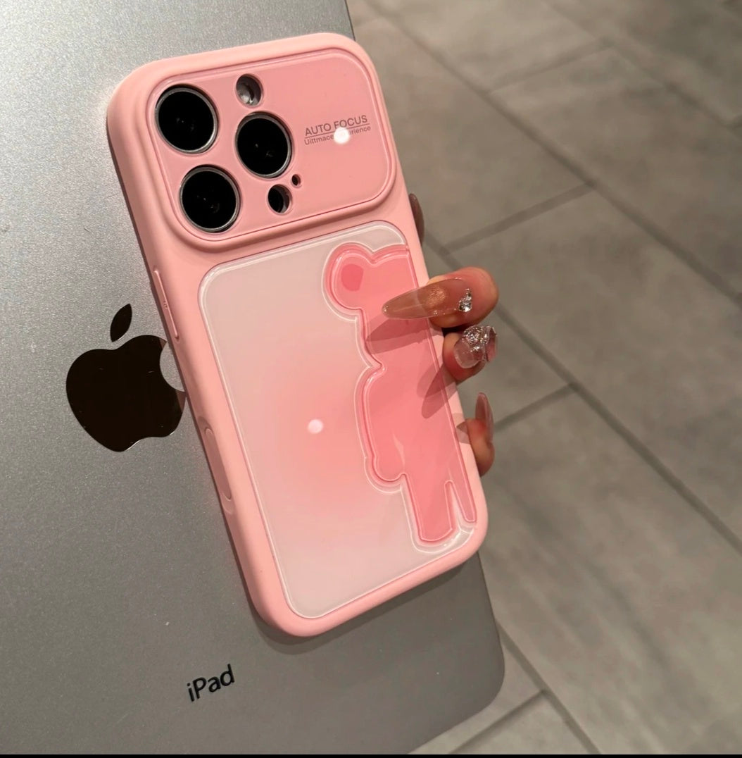 Premium Gradient 3D Bear iPhone Case – Stylish Protective Cover for iPhone 17 Pro Max, 16, 15 & 14