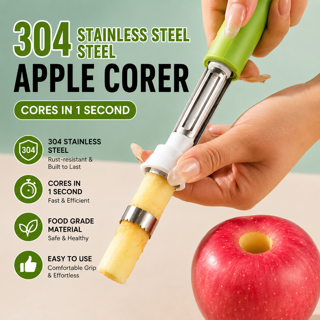 2-in-1 Stainless Steel Fruit & Vegetable Corer & Peeler