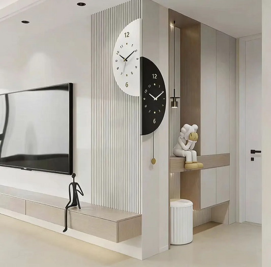 2026 Light Luxury Smart Voice-Control Modern Silent Double-Sided Corner Wall Clock for Living Room (Trendy Home Decor)