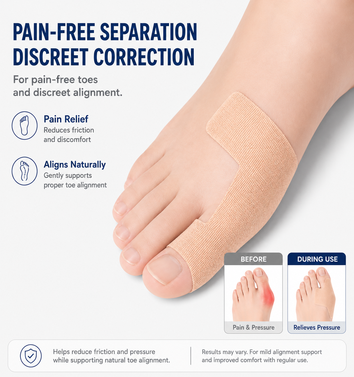 Toe Alignment corrector Tape Bunion Relief & Big Toe Support Brace