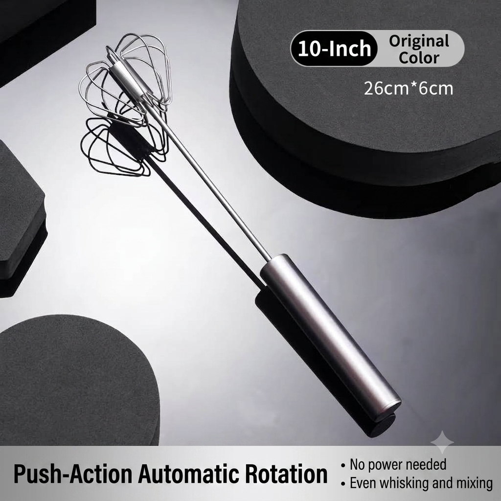 Stainless Steel Semi-Automatic Egg Whisk