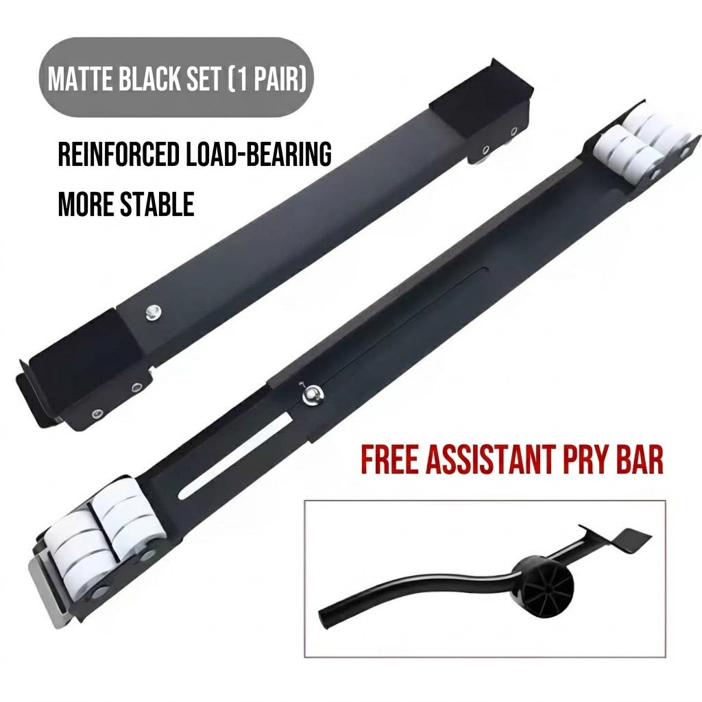 Universal Mobile Washing Machine and Refrigerator Base Stand with Swivel Wheels, Anti-Vibration and Height Extension Bracket