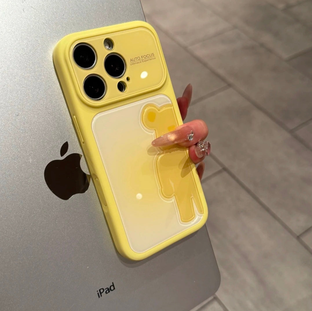 Premium Gradient 3D Bear iPhone Case – Stylish Protective Cover for iPhone 17 Pro Max, 16, 15 & 14