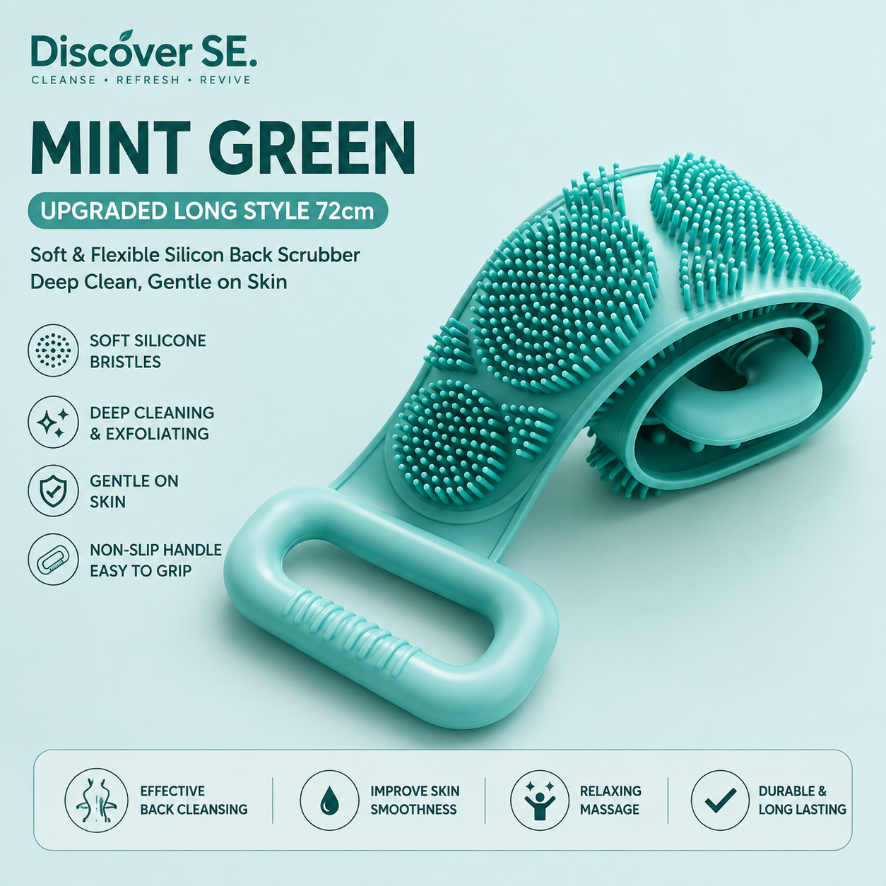 Silicone Back Scrubber Bath Towel