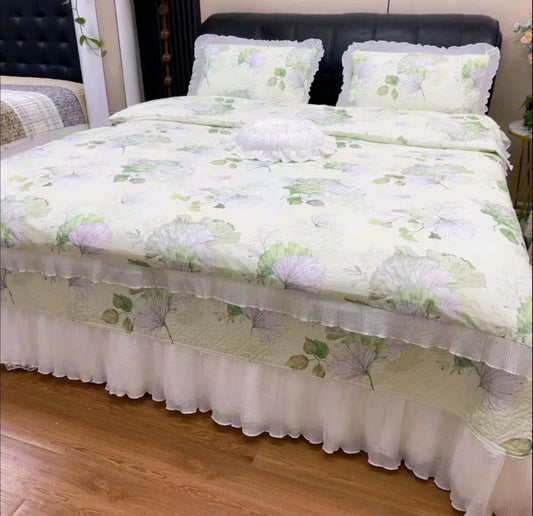 Fairy-style pure quilted non-slip cotton bedspread 🌸
100% cotton bed skirt with a princess vibe, trendy lace, and a fresh, chic look.